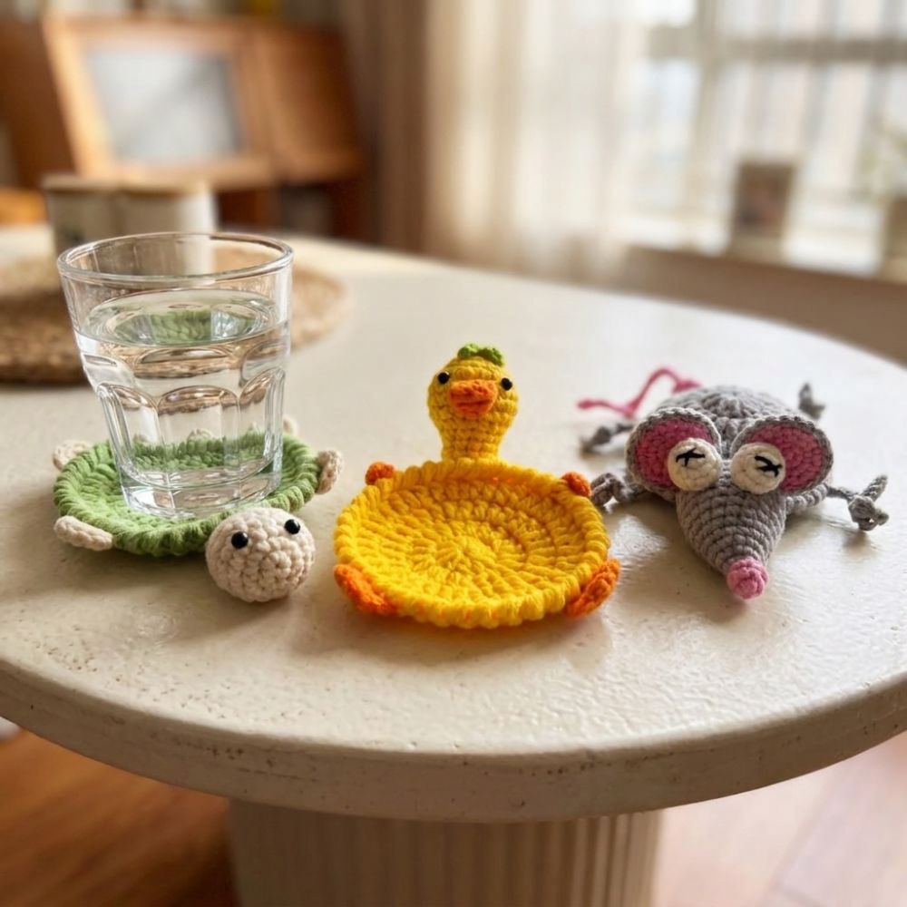 Porta-copos de crochê divertid - Water Dish Reptile avaliação e preço